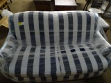 Blue/White striped sofa-Barclay-72' long