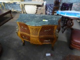 Marble Top French Commode-Burl-44