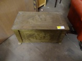 Brass (over wood) trunk, claw feet