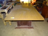 Wood laminate conference table top, solid wood base. Top is 96'' long, 48