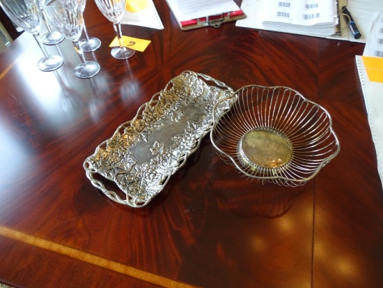 Godinger Silver Art Co. tray and bread basket