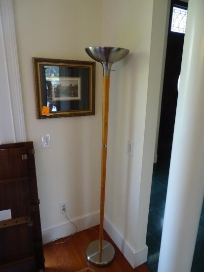 Floor Lamp-6'-wood and stainless steel