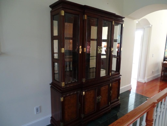 China Cabinet with lights-82" tall, 15" deep, 60" long