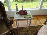 Wood end table-weathered look. 24