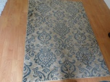 Balta Aqua Blue rug, 4' x 6', made in Belgium, 10% Olefin fiber.