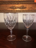 Lenox crystal-platinum rim, 14 water glasses, 5 wine glasses, 9 small wine glasses.
