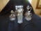 Vintage Vinegar bottles (6) plus 1 cruette. Largest vinegar bottle has crack but doesn't affect use
