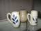 Small Cookie Jar and Salt Glazed Cobalt milk and coffee mugs-VA.
