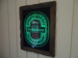 Heineken sign-wood frame