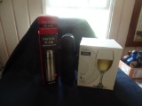 Libby white wine glasses-4 with .5L Vacuum flask