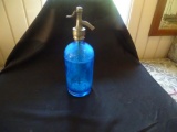 Cobalt Blue Seltzer Bottle-footed