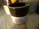 Burley Winter Pottery-1872-1932-2 gallon-Crooksville OH, Blue Heart w/ 2 in it. Excellent condition!