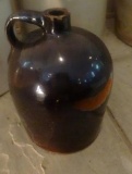 Oviod Beehive Whiskey Jug-Albany slip/drip/salt glaze, 1870-1.5 gallon, minor chips.