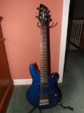 1996 Charvel Guitar by Jackson-Strat-style Electric, Navy blue in color