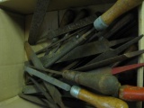 Box chisels, small anvil files, pliers, hammers/wedges for finish work, trowels, handsaw, plus