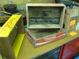 -3 Coke crates: 2 wooden, 1 wood/paper.