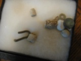 Civil War relics; Button, Boot Eyelet, Fired bullets, Uniform Hook