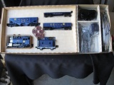 A.T. & Santa Fe Train Set: Engine, 3 flatbeds, Caboose, Control Mechanism -Lionel Hobby Transformer