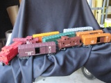 Box of Train Cars:2 NYC 159000, 2 R.I. 6464 Rte of the Rockies, MSt & L Caboose-6059, Pennsy 65400