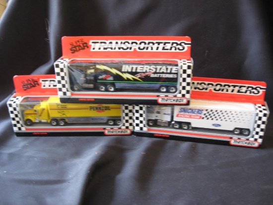 3 Matchbox Transporters: Interstate Batteries, Snickers and Pennzoil