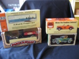 8 Vehicles: HO Con Cor Columbus Box Car, True Value-Horse & Wagon Coin Bank,