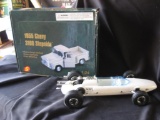 '55 Chevy 3100 Stepside Truck- 1:24, and Fluval Race Cart