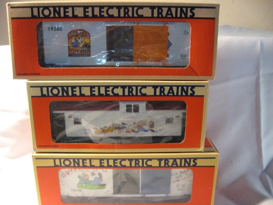 2 Disney Boxcars and 1 Caboose