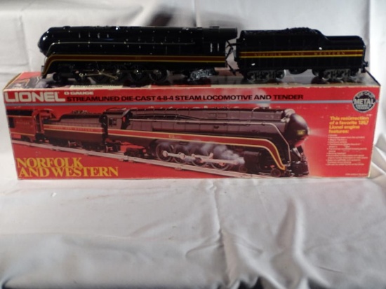 Norfolk and Western Streamlined Die-Cast 4-8-4 Steam Locomotive & Tender, 6-8100