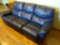 Leather reclining sofa. 7'L x 3'W x 38