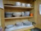 3 shelves of dishes-includes 6 plates of white Home Collection.
