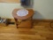 Wooden side table-drop leaf/round. 22