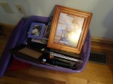 Tub of various size picture frames