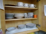 3 shelves of dishes-includes 6 plates of white Home Collection.