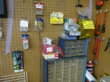 Boxes of screws, bolts, brackets