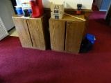 2 Wood Laminate Locking Storage Cabinets