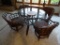 Round glass top table w/4 chairs on casters-48