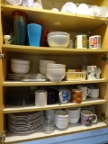 4 shelves Kitchen Glassware plus paper products