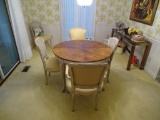 French Provincial dining room set plus 6 chairs and three leaf extenders for table.