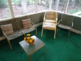 Everything on porch: 2 chairs w/ottoman, Love seat plus 2 side chairs, planter and 2 tables