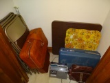All items in closet-card table/chairs, suitcases, radio
