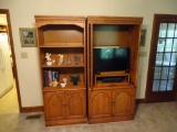TV Cabinet & Bookcase-all wood. TV cabinet is 36