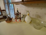 All Corner items-ducks, bowl, wine glasses, teapot