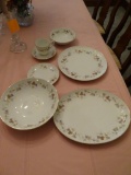 Halsey Rivera Fine China-Japan-8 plates/cups/saucers/bowls. Serving bowl/platter, Salt/Pepper shaker