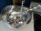 Crate & Barrel large Missoula metal salad bowl with serving pieces-never used-in original box.