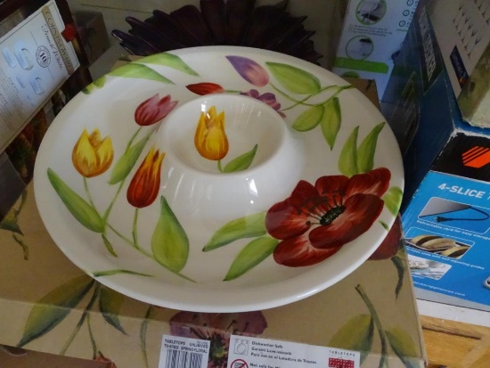 Spring Floral Chip & Dip set-never used! Plus, matching Dip & Mix set-never used.