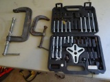 Bolt type Wheel puller set, 2 C Clamps