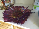 Decorative glass bowl-iridescent hues of purple