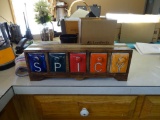 SPICY decorative wooden box (pull out drawer for each letter).