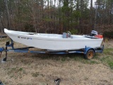 Jon Boat-Evinrude 35 motor, 18' Wood/figerglass, 2