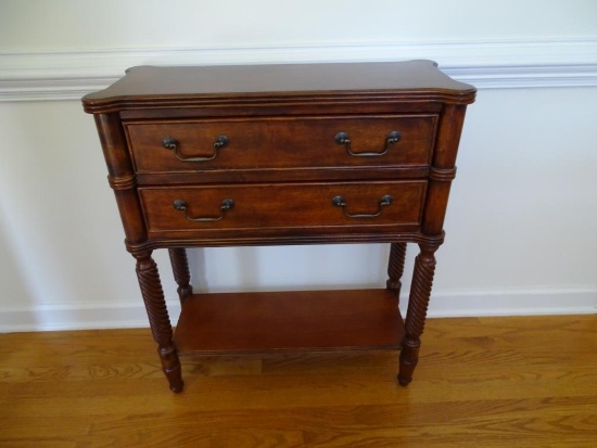 Lovely small 2 drawer side table-solid wood-24" W x 32" T x 12" D